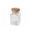 Set 3 recipiente cu capac din lemn, pentru condimente, borcan din sticla, capacitate 150 ml, Florina