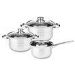 Set oale din inox, 2l, 3l, cu capac, cratita de 1.5l, 5 piese, Stark Florina