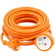 Cablu prelungitor pentru curent, lungime 20 metri,  grosime 2x1 mm, 2500 W, portocaliu, Verke