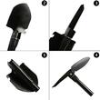 Unealta multifunctionala pliabila 4 in 1, lopata, sapa, târnacop, 41 x 10 cm, neagra, Verke 