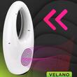 Ventilator vertical cu telecomanda, 60 W, 3 viteze, timer 7.5h, oscilatie, lumina ambientala, LED cu 4 culori, alb, Velano
