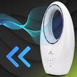 Ventilator vertical cu telecomanda, 60 W, 3 viteze, timer 7.5h, oscilatie, lumina ambientala, LED cu 4 culori, alb, Velano