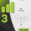 Ventilator vertical cu telecomanda, 60 W, 3 viteze, timer 7.5h, oscilatie, lumina ambientala, LED cu 4 culori, alb, Velano
