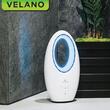 Ventilator vertical cu telecomanda, 60 W, 3 viteze, timer 7.5h, oscilatie, lumina ambientala, LED cu 4 culori, alb, Velano