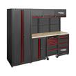 Set mobilier cu roti pentru atelier, banc de lucru mobil, 6 sertare, panou perforat, Kraft