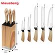 Set 5 cutite de bucatarie din otel inoxidabil cu suport, manere ergonomice, Klausberg