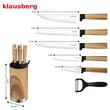 Set 5 cutite de bucatarie din otel inoxidabil cu suport si curatator de legume, manere ergonomice, Klausberg