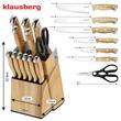 Set cutite de bucatarie din otel inoxidabil cu suport, manere ergonomice, 13 piese, Klausberg