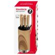 Set 5 cutite de bucatarie din otel inoxidabil cu suport si curatator de legume, manere ergonomice, Klausberg