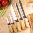 Set 5 cutite de bucatarie din otel inoxidabil cu suport, manere ergonomice, Klausberg