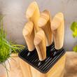 Set 5 cutite de bucatarie din otel inoxidabil cu suport, manere ergonomice, Klausberg