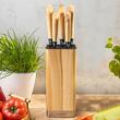 Set 5 cutite de bucatarie din otel inoxidabil cu suport, manere ergonomice, Klausberg