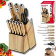 Set cutite de bucatarie din otel inoxidabil cu suport, manere ergonomice, 13 piese, Klausberg