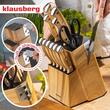 Set cutite de bucatarie din otel inoxidabil cu suport, manere ergonomice, 13 piese, Klausberg