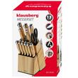 Set cutite de bucatarie din otel inoxidabil cu suport, manere ergonomice, 13 piese, Klausberg