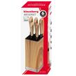 Set 5 cutite de bucatarie din otel inoxidabil cu suport, manere ergonomice, Klausberg