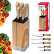 Set 5 cutite de bucatarie din otel inoxidabil cu suport, manere ergonomice, Klausberg