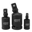 Set 3 adaptoare pentru impact cu articulatie, 75 mm 1/4", 3/8", 1/2", Verke
