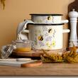 Oala din otel emailat sticlos, 22cm, 6l, decor Albinute, Bee Florina