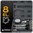 Tester de compresie pentru motoarele pe benzina, interval de masura 0-20 bari, cu adaptoare incluse, 8 piese, Powermate