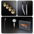 Tester de compresie pentru motoarele pe benzina, interval de masura 0-20 bari, cu adaptoare incluse, 8 piese, Powermate
