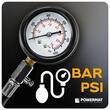 Tester de compresie pentru motoarele Diesel, interval de masura 0-70 bari, adaptoare bujii si injectoare, 19 piese, Powermat