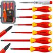 Set surubelnite izolate cu tester de tensiune pentru electricieni, tensiune de functionare 1000 V, 7 piese, Powermat