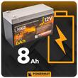 Baterie, acumulator universal Litiu-Ion pentru vermorel, pompa stropit, 12V 8 amperi, Powermat 