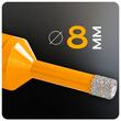 Carota diamantata pentru gresie, granit si marmura, 8 mm, filet M14, Powermat