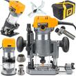 Freza electrica 3 in 1 pentru lemn, oberfreza, 2000 W, 10000-30000 rpm, accesorii pentru frezare verticala, Powermat