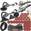 Set masina 2 in 1 de slefuit telescopica tip girafa pentru pereti si tavane, slefuitor 1400 W, cap rotund și triunghiular, LED, Powermat