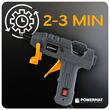 Pistol electric pentru lipit cu batoane adeziv, putere 100 W, incalzire rapida, 220°C, 7 mm x 15 cm, 60 adeziv inclusi, Powermat