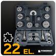 Trusa etriere pentru pistoanele de frana, cu suport magnetic, 22 piese, Powermat