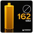 Carota diamantata pentru beton, diametru 162mm, lungime 45 cm, filet 1”-1/4”,Powermat