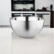 Bol din otel inoxidabil, vas pentru bucatarie, capacitate 1.95 litri, diametru 19 cm, argintiu, Florina