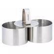 Set 2 forme rotunde culinare din inox cu piston pentru modelarea si decorarea mancarurilor, 7.6 x 5 cm, Kinghoff 