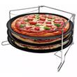 Set 3 forme pentru pizza cu strat de marmura antiaderente, suport metalic cromat, 38,5 x 24,3 x 19,6 cm, 4 elemente, Kinghoff