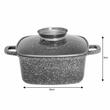 Vas cu capac pentru cuptor termorezistent din aluminiu turnat cu invelis marmorat, capacitate 2.8 litri, 20 x 20 x 9 cm, Klausberg 