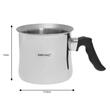 Oala din inox cu capac pentru fiert lapte, budinca sau creme cu fluier si perete dublu, capacitate 1 litru, diametru 13 cm, Kinghoff