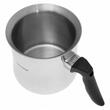 Oala din inox cu capac pentru fiert lapte, budinca sau creme cu fluier si perete dublu, capacitate 1 litru, diametru 13 cm, Kinghoff