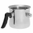 Oala din inox cu capac pentru fiert lapte, budinca sau creme cu fluier si perete dublu, capacitate 1 litru, diametru 13 cm, Kinghoff