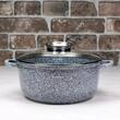 Oala cu capac, din aluminiu cu invelis ceramic marmorat, capacitate 5.6 litri, diametru 26 cm, Klausberg