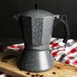 Espressor de cafea pentru aragaz, marmorat negru, 0.3L, Kinghoff