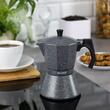 Espressor de cafea pentru aragaz, marmorat negru, 0.3L, Kinghoff