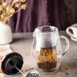 Infuzor, aparat din sticla cu piston pentru cafea, ceai, culoare cupru, capacitate 350 ml, Klausberg