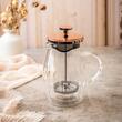 Infuzor, aparat din sticla cu piston pentru cafea, ceai, culoare cupru, capacitate 350 ml, Klausberg