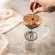 Infuzor, aparat din sticla cu piston pentru cafea, ceai, culoare cupru, capacitate 350 ml, Klausberg