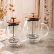 Infuzor, aparat din sticla cu piston pentru cafea, ceai, culoare cupru, capacitate 600 ml, Klausberg