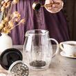 Infuzor, aparat din sticla cu piston pentru cafea, ceai, culoare cupru, capacitate 600 ml, Klausberg
