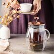 Infuzor, aparat din sticla cu piston pentru cafea, ceai, culoare cupru, capacitate 600 ml, Klausberg